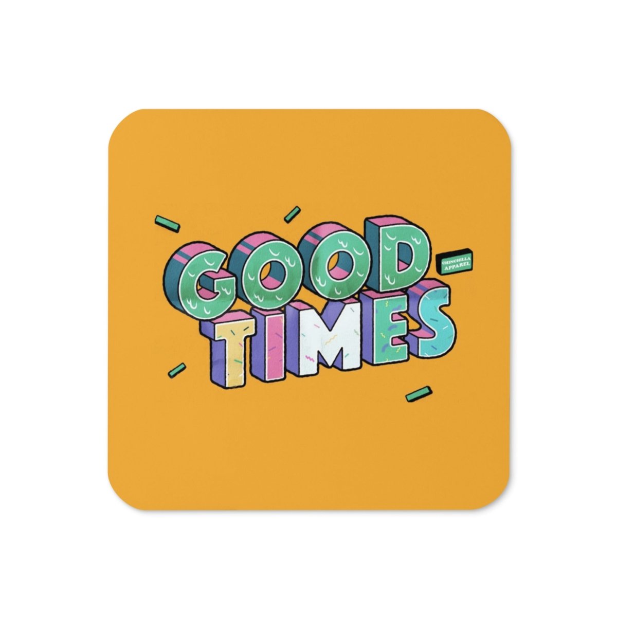 Good Times Cork-Back Coaster (Gold) - Chinchilla Choons